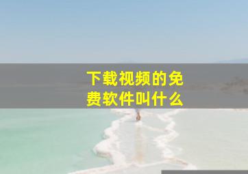 下载视频的免费软件叫什么