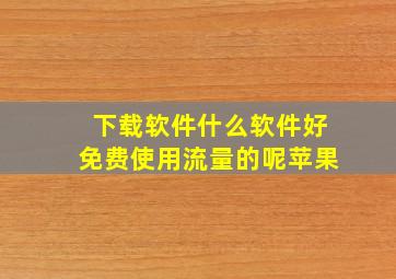 下载软件什么软件好免费使用流量的呢苹果