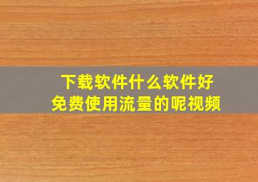 下载软件什么软件好免费使用流量的呢视频