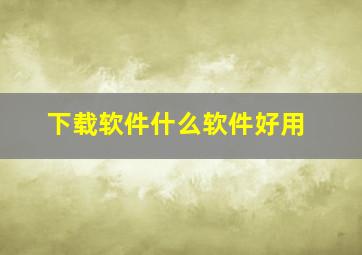 下载软件什么软件好用