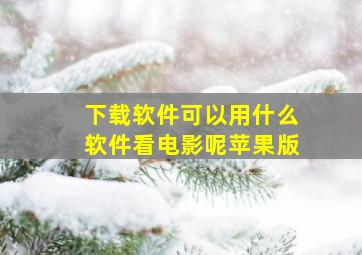 下载软件可以用什么软件看电影呢苹果版