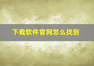 下载软件官网怎么找到