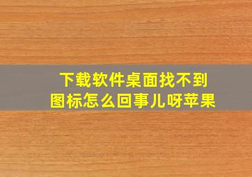 下载软件桌面找不到图标怎么回事儿呀苹果