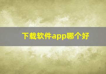 下载软件app哪个好