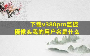 下载v380pro监控摄像头我的用户名是什么