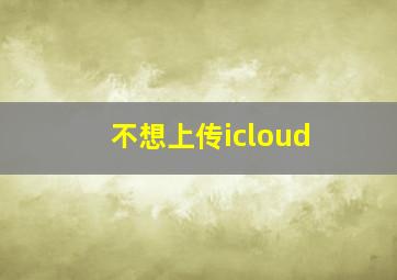 不想上传icloud