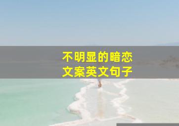 不明显的暗恋文案英文句子