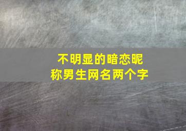 不明显的暗恋昵称男生网名两个字