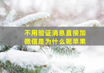 不用验证消息直接加微信是为什么呢苹果