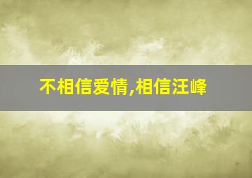 不相信爱情,相信汪峰