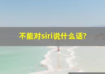 不能对siri说什么话?