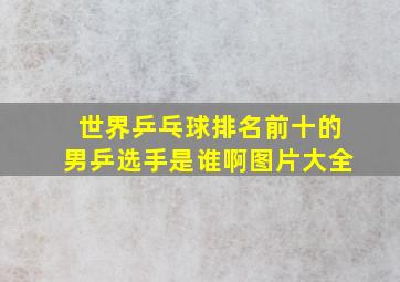 世界乒乓球排名前十的男乒选手是谁啊图片大全