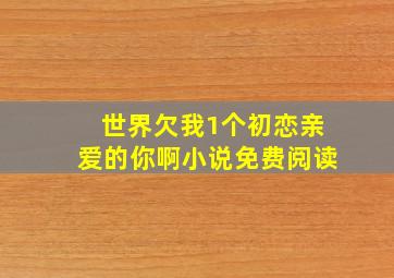 世界欠我1个初恋亲爱的你啊小说免费阅读