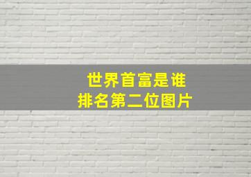 世界首富是谁排名第二位图片