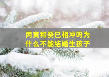 丙寅和癸巳相冲吗为什么不能结婚生孩子