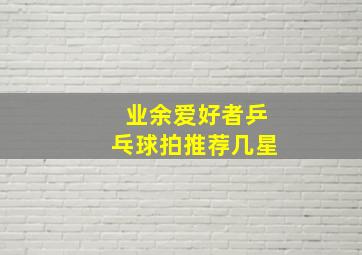 业余爱好者乒乓球拍推荐几星