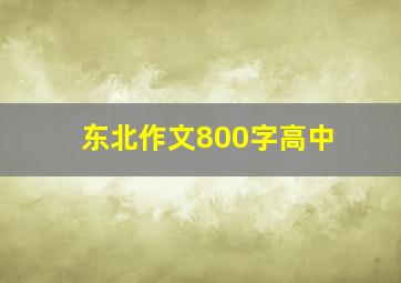 东北作文800字高中