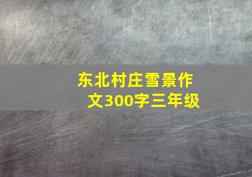 东北村庄雪景作文300字三年级