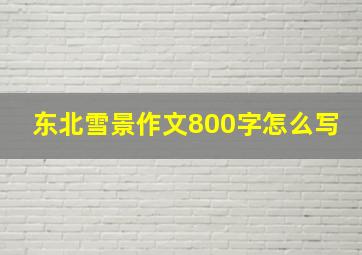 东北雪景作文800字怎么写