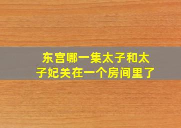 东宫哪一集太子和太子妃关在一个房间里了