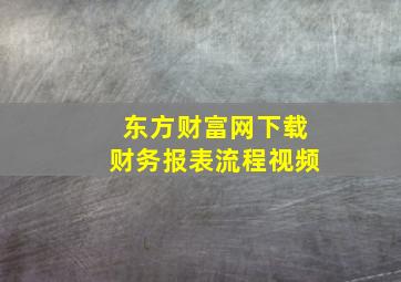 东方财富网下载财务报表流程视频