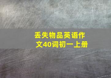 丢失物品英语作文40词初一上册