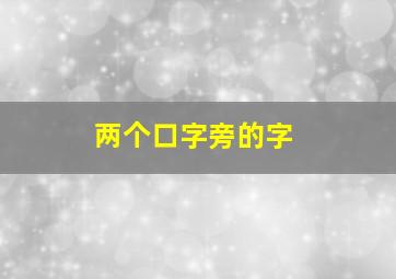 两个口字旁的字