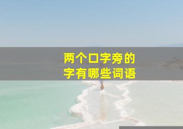 两个口字旁的字有哪些词语