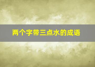 两个字带三点水的成语