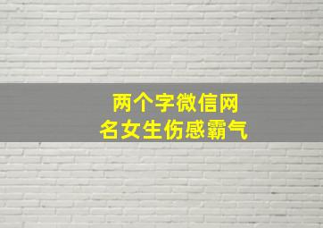 两个字微信网名女生伤感霸气