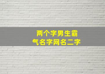 两个字男生霸气名字网名二字