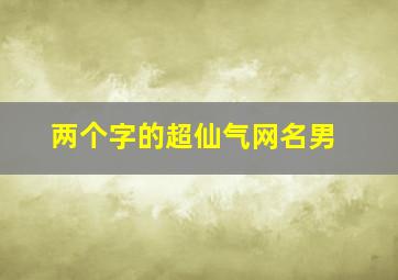 两个字的超仙气网名男