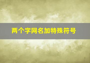 两个字网名加特殊符号