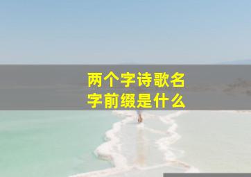 两个字诗歌名字前缀是什么