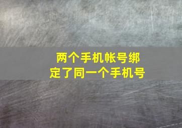 两个手机帐号绑定了同一个手机号