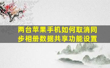 两台苹果手机如何取消同步相册数据共享功能设置