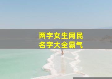 两字女生网民名字大全霸气