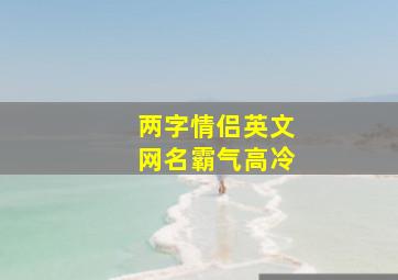 两字情侣英文网名霸气高冷