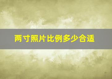 两寸照片比例多少合适