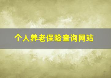 个人养老保险查询网站