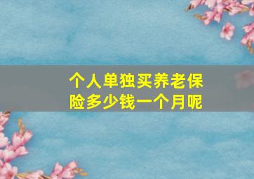 个人单独买养老保险多少钱一个月呢