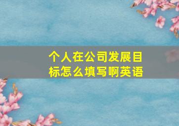 个人在公司发展目标怎么填写啊英语