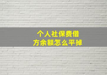 个人社保费借方余额怎么平掉