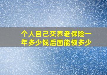 个人自己交养老保险一年多少钱后面能领多少