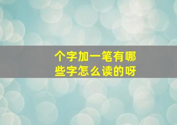 个字加一笔有哪些字怎么读的呀