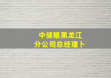 中储粮黑龙江分公司总经理卜