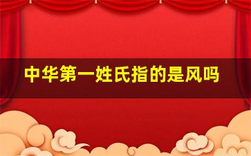 中华第一姓氏指的是风吗