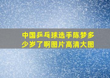 中国乒乓球选手陈梦多少岁了啊图片高清大图