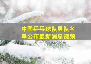 中国乒乓球队男队名单公布最新消息视频