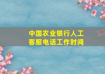 中国农业银行人工客服电话工作时间